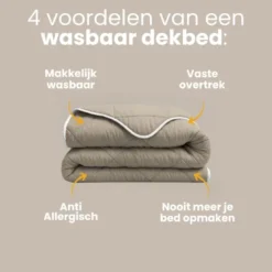 Lazy Dekbed Zonder Overtrek - Taupe