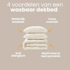 Lazy Dekbed Zonder Overtrek - Teddy Fur - Beige
