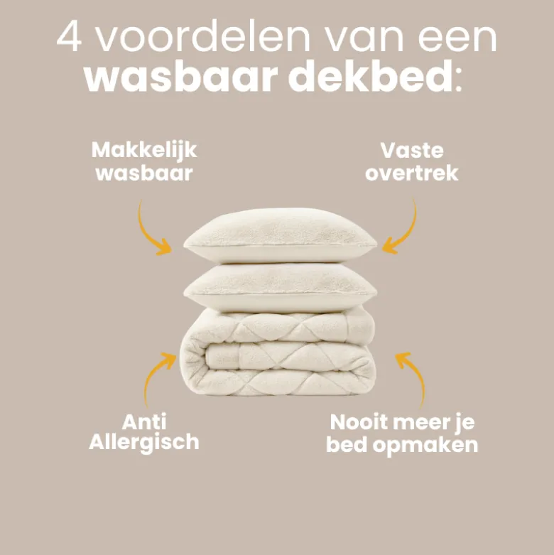 Lazy Dekbed Zonder Overtrek - Teddy Fur - Beige