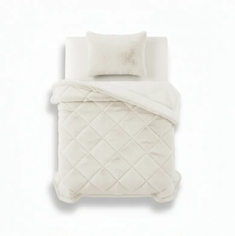 Lazy Dekbed Zonder Overtrek - Teddy Fur - Beige