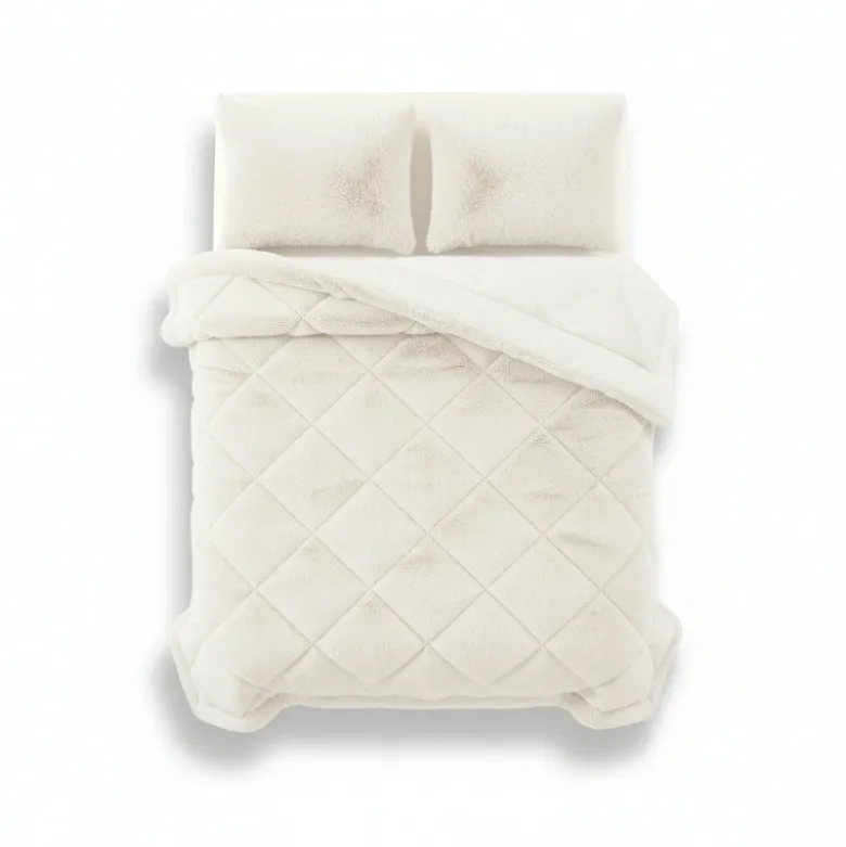 Lazy Dekbed Zonder Overtrek - Teddy Fur - Beige