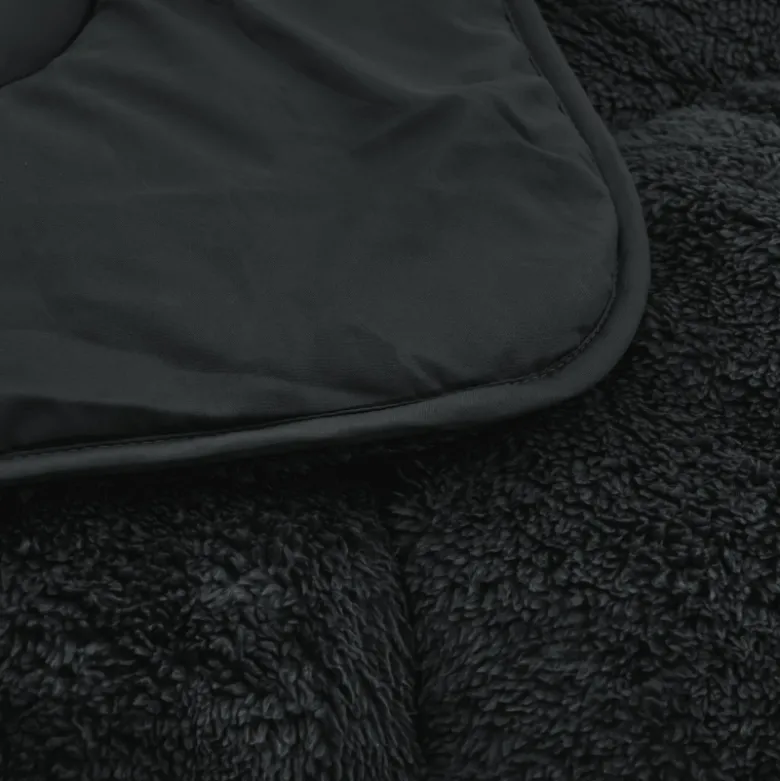 Lazy Dekbed Zonder Overtrek - Teddy - Zwart