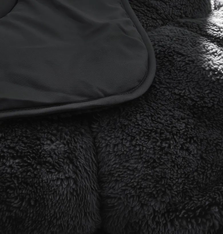 Lazy Dekbed Zonder Overtrek - Teddy - Zwart