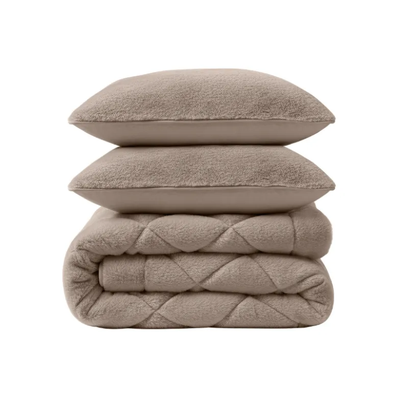 Lazy Dekbed Zonder Overtrek - Teddy Fur - Taupe