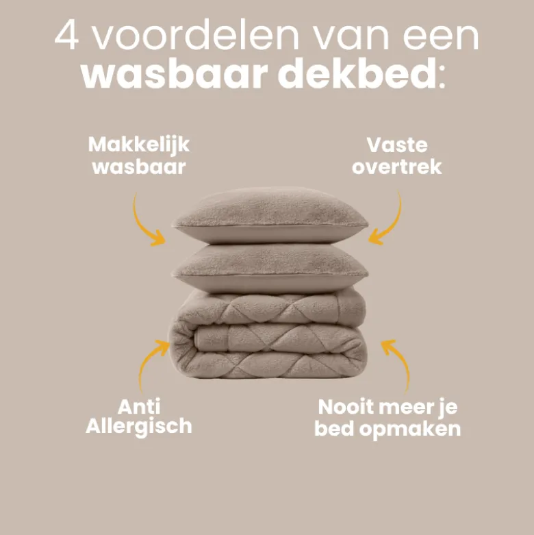 Lazy Dekbed Zonder Overtrek - Teddy Fur - Taupe