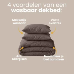 Lazy Dekbed Zonder Overtrek - Uni - Bruin