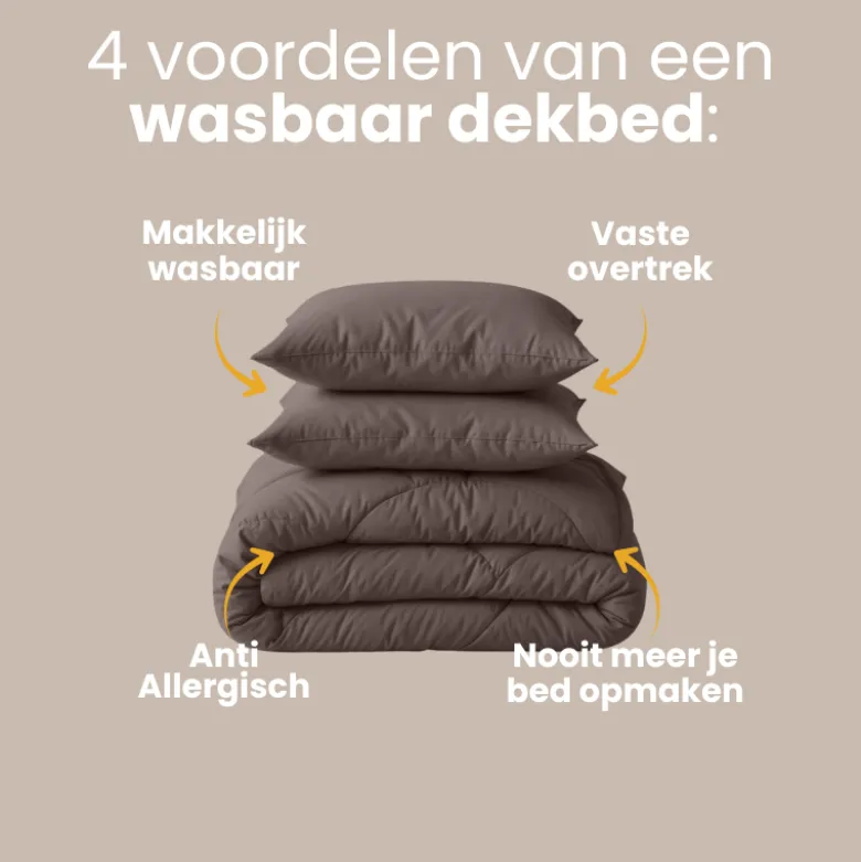 Lazy Dekbed Zonder Overtrek - Uni - Bruin