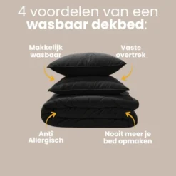 Lazy Dekbed Zonder Overtrek - Velvet - Zwart