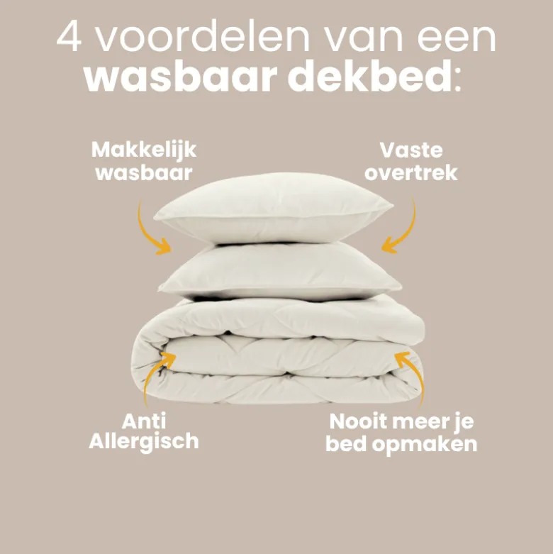 Lazy Dekbed Zonder Overtrek - Velvet - Beige/Off White