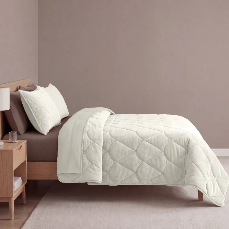 Lazy Dekbed Zonder Overtrek - Velvet - Beige/Off White