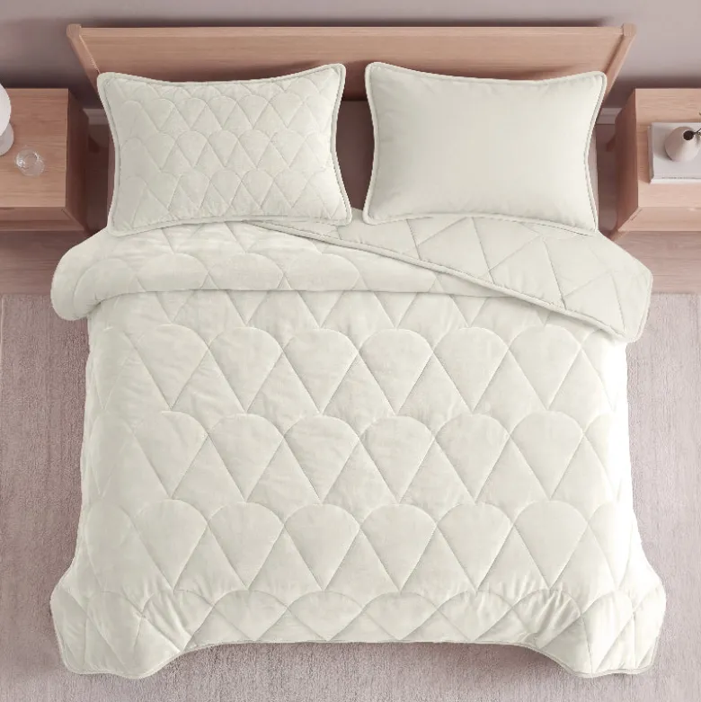 Lazy Dekbed Zonder Overtrek - Velvet - Beige/Off White