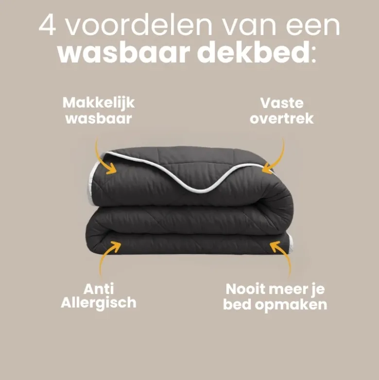 Lazy Dekbed Zonder Overtrek - Zwart