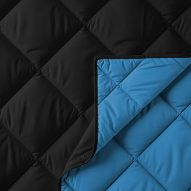 Lazy Dekbed Zonder Overtrek - Zwart/Blauw