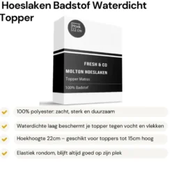 Molton Hoeslaken - Badstof Waterdicht - Topper