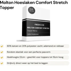 Molton Hoeslaken - Comfort Stretch - Topper