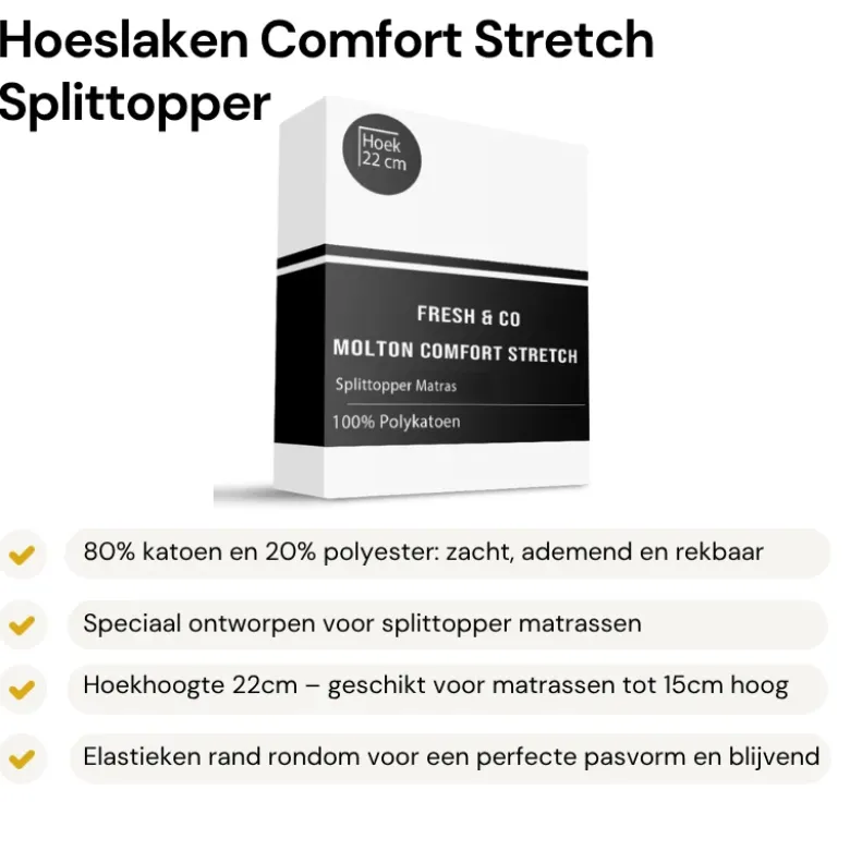 Molton Hoeslaken - Comfort Stretch - Splittopper