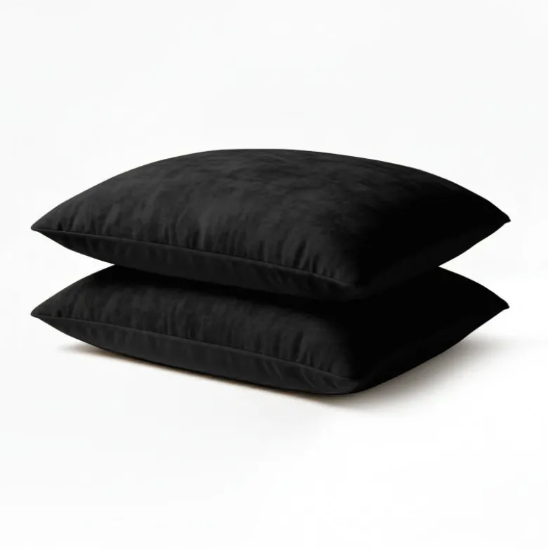 2-PACK Velvet Kussensloop - Zwart