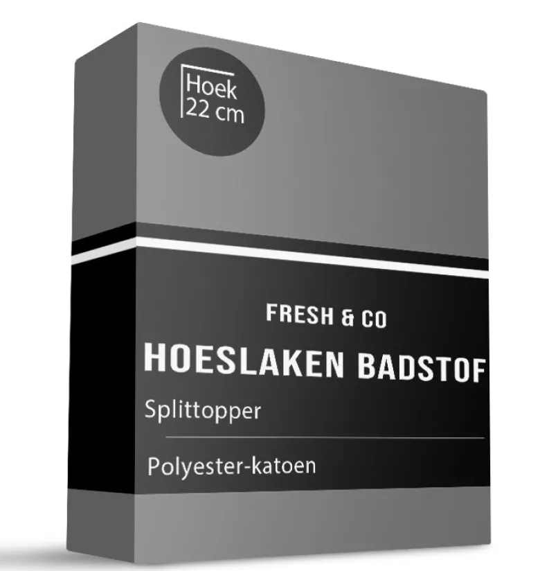 Splittopper Hoeslaken - Badstof - Antraciet
