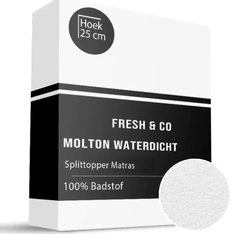 Splittopper Hoeslaken - Badstof - Wit