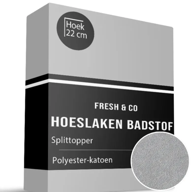 Splittopper Hoeslaken - Badstof - Grijs