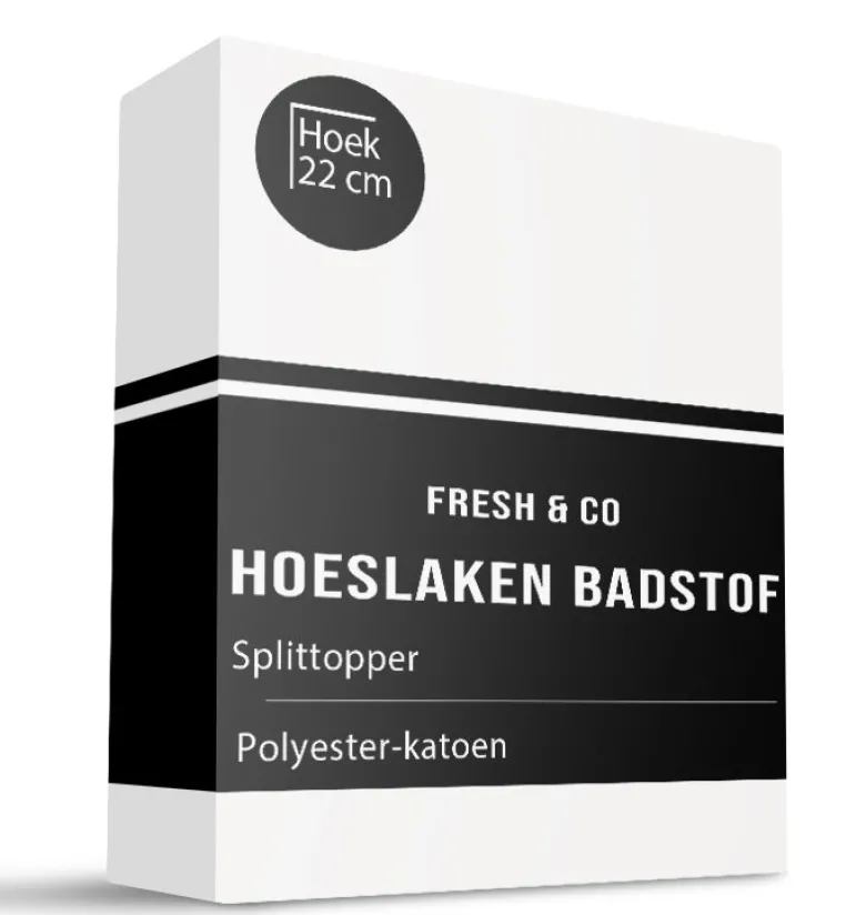 Splittopper Hoeslaken - Badstof - Grijs