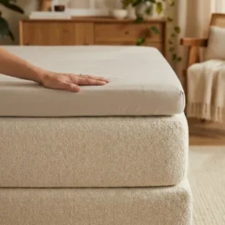 Splittopper Hoeslaken - Egyptisch Katoen Stretch - Crème
