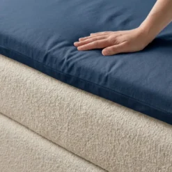 Splittopper Hoeslaken Katoen Flanel - Navy