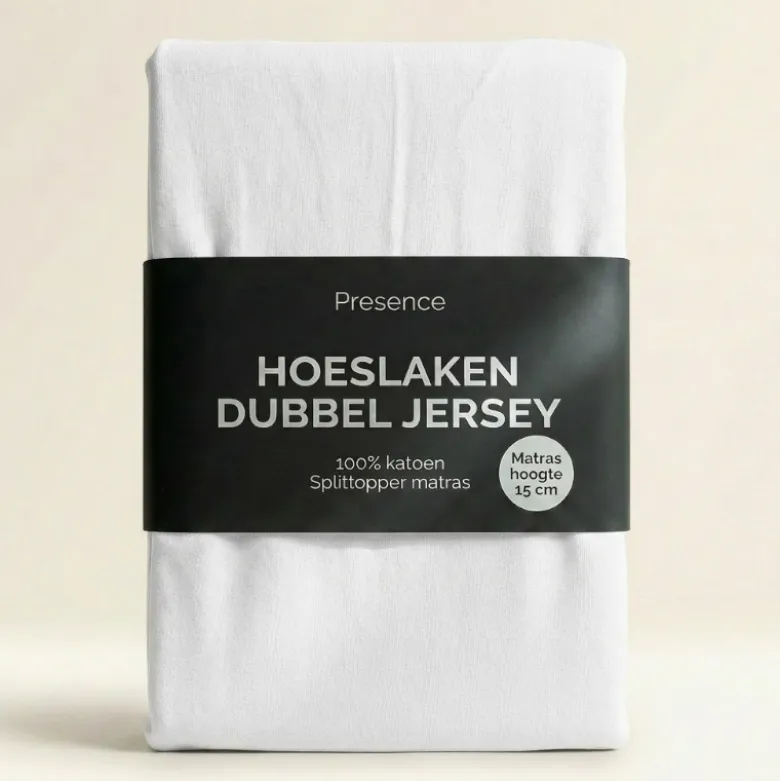 Splittopper Hoeslaken - Katoen Dubbel Jersey - Wit
