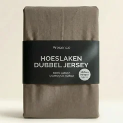 Splittopper Hoeslaken - Katoen Dubbel Jersey - Truffel