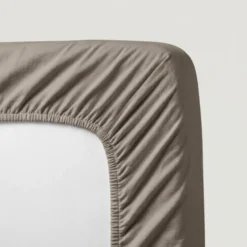 Splittopper Hoeslaken Katoen Flanel - Taupe