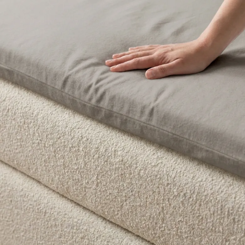 Splittopper Hoeslaken Katoen Flanel - Taupe
