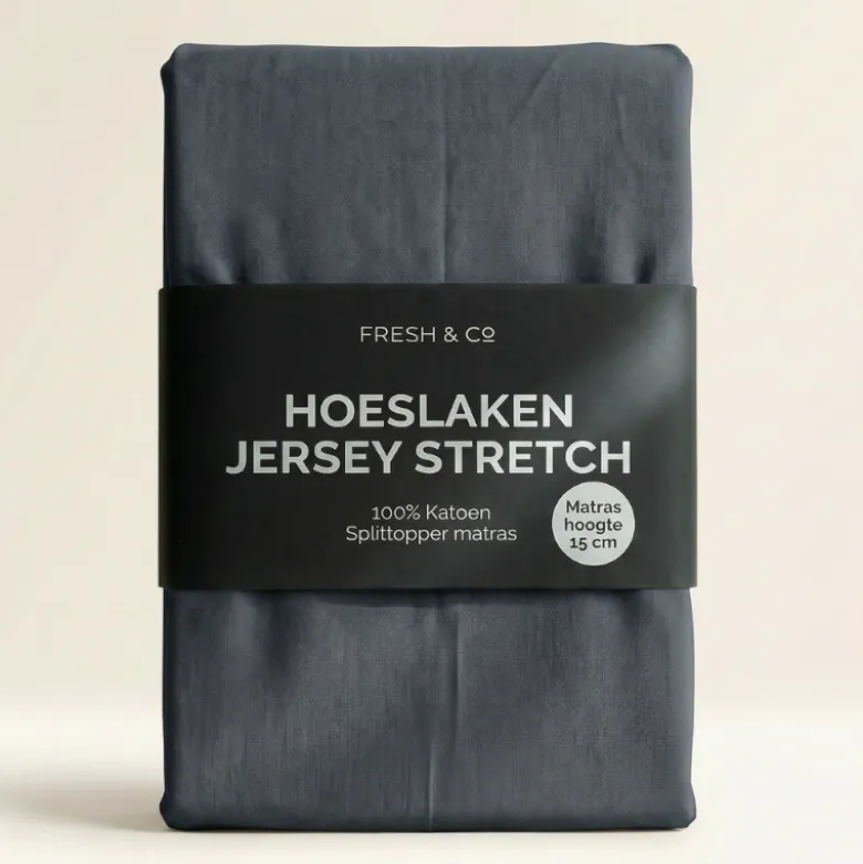 Splittopper Hoeslaken - Katoen Jersey Stretch - Navy