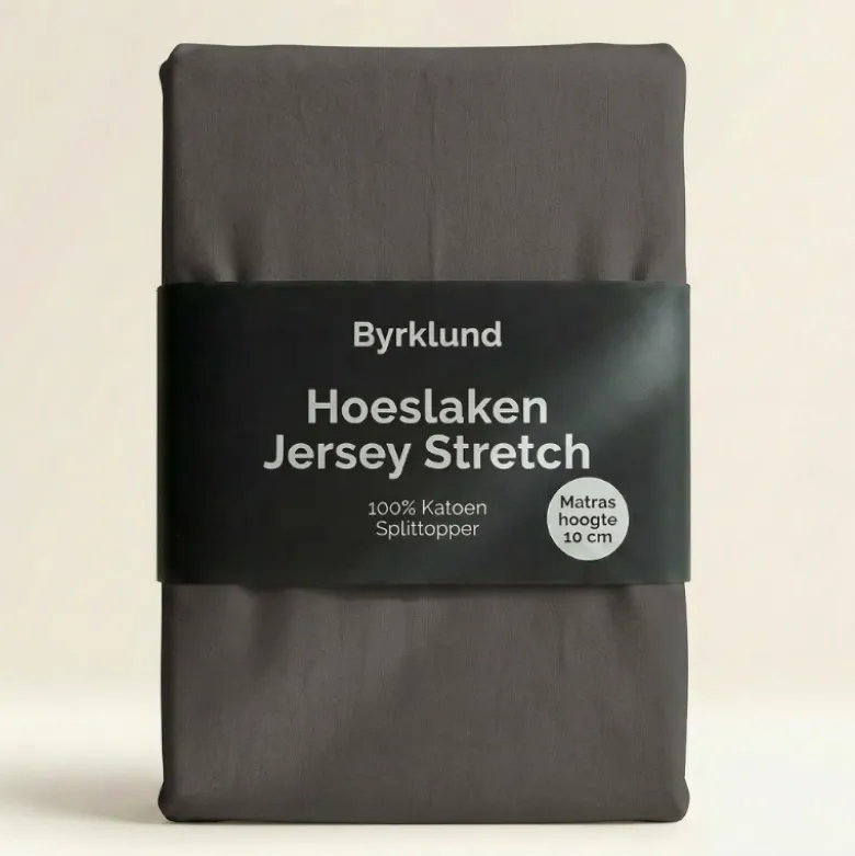 Splittopper Hoeslaken Katoen - Jersey Stretch - Antraciet
