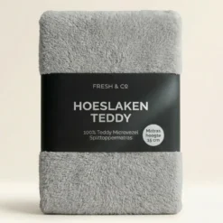Splittopper Hoeslaken Teddy - Licht Grijs
