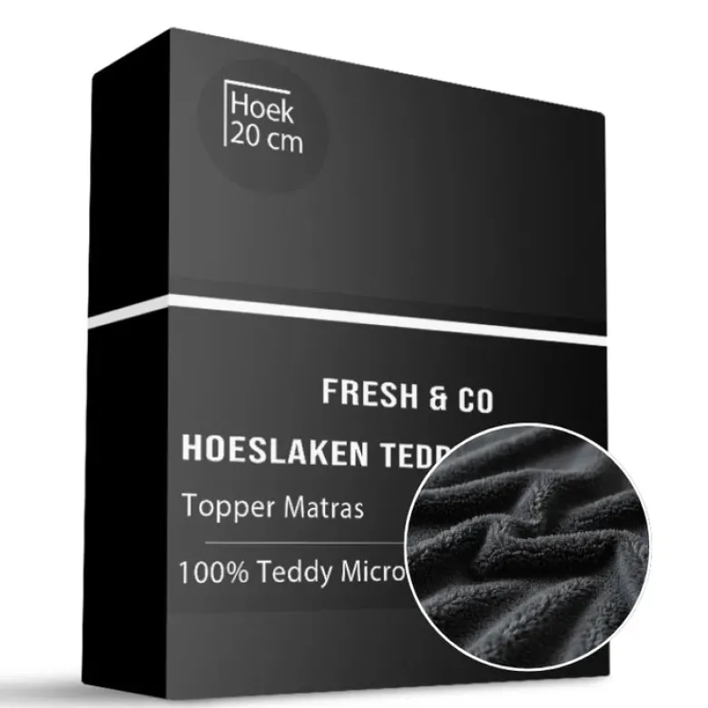Teddy Dekbedovertrek + Hoeslaken - Antraciet