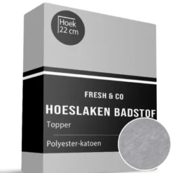 Topper Hoeslaken - Badstof - Lichtgrijs