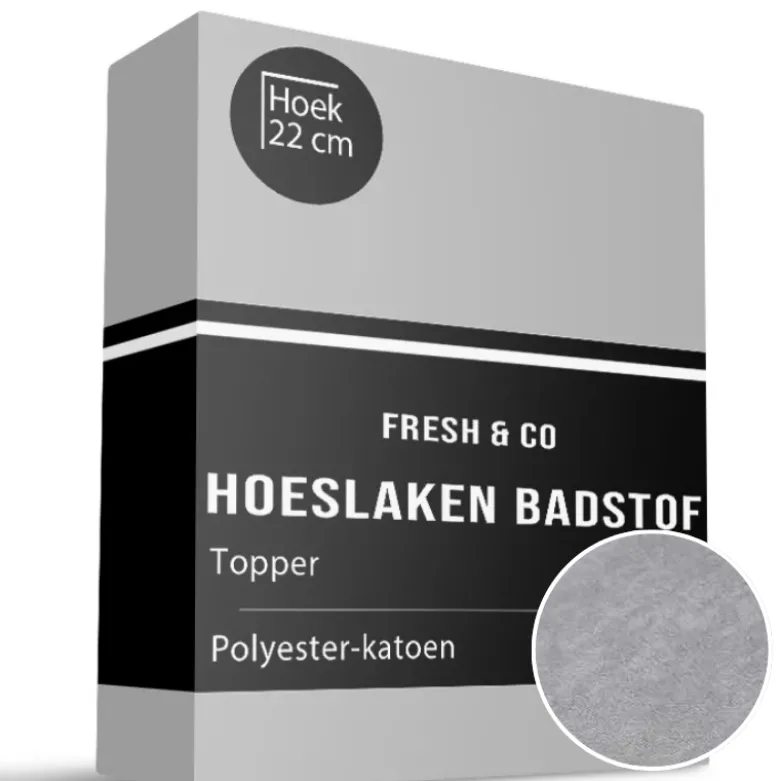 Topper Hoeslaken - Badstof - Lichtgrijs