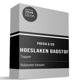 Topper Hoeslaken - Badstof - Lichtgrijs