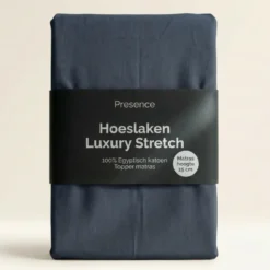 Topper Hoeslaken - Egyptisch Katoen Jersey Stretch - Navy