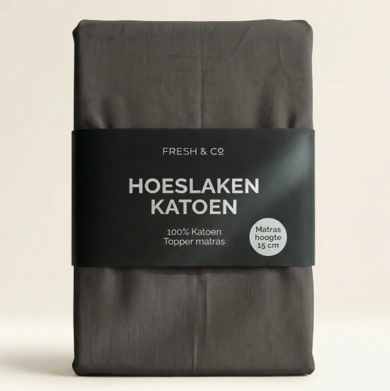 Topper Hoeslaken - Katoen - Antraciet