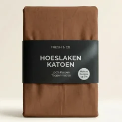 Topper Hoeslaken - Katoen - Cognac
