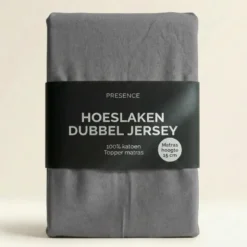 Topper Hoeslaken - Katoen Dubbel Jersey - Lichtgrijs