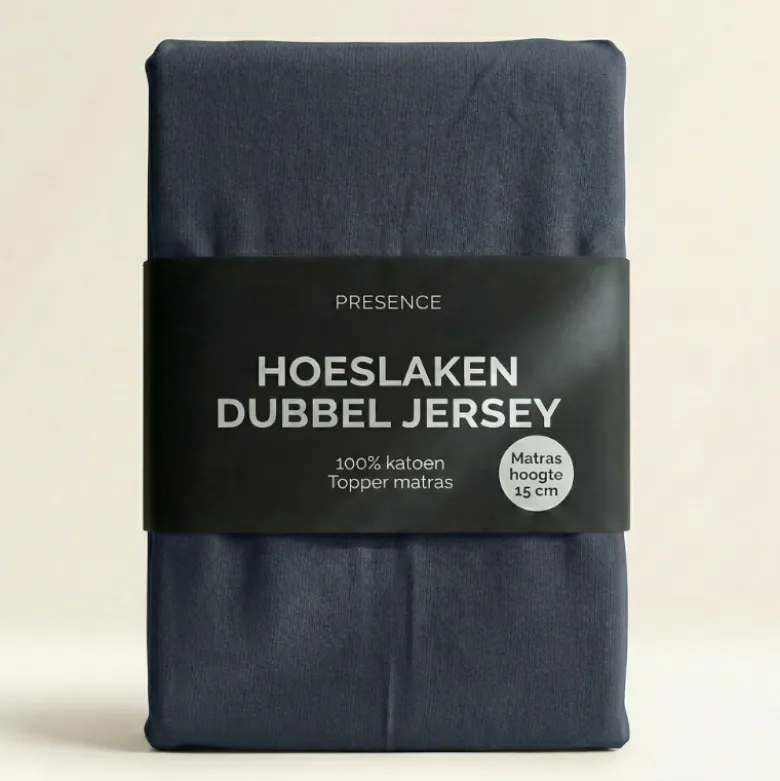 Topper Hoeslaken - Katoen Dubbel Jersey - Navy