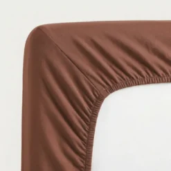 Topper Hoeslaken - Katoen Dubbel Jersey - Cognac