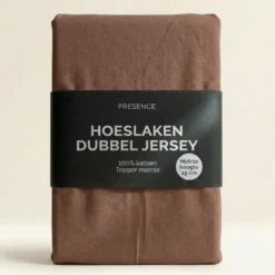 Topper Hoeslaken - Katoen Dubbel Jersey - Cognac