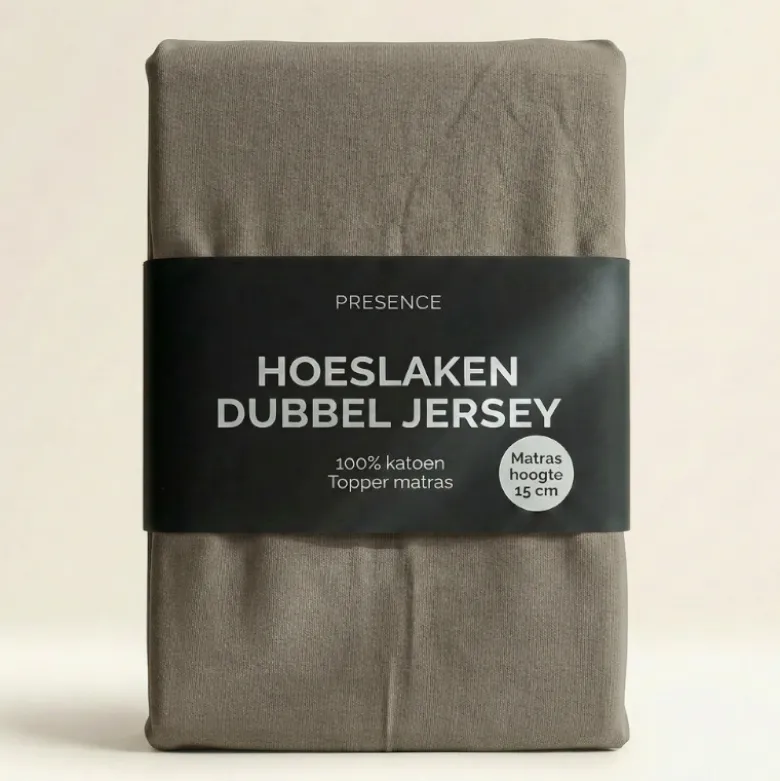 Topper Hoeslaken - Katoen Dubbel Jersey - Truffel