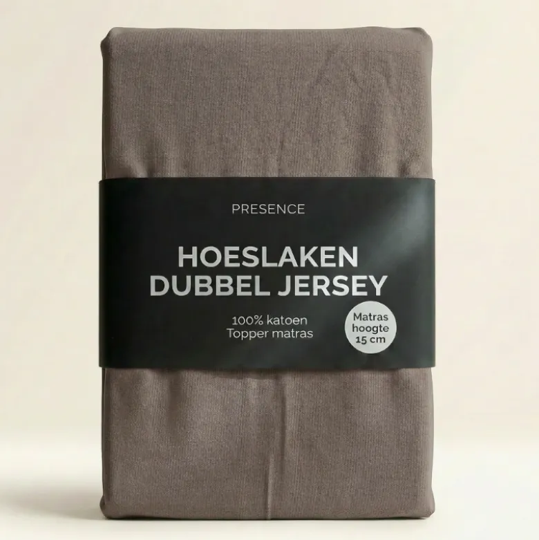 Topper Hoeslaken - Katoen Dubbel Jersey - Taupe