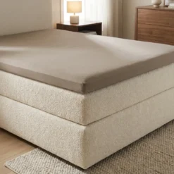 Topper Hoeslaken - Katoen Flanel - Taupe