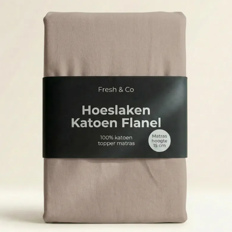 Topper Hoeslaken - Katoen Flanel - Taupe