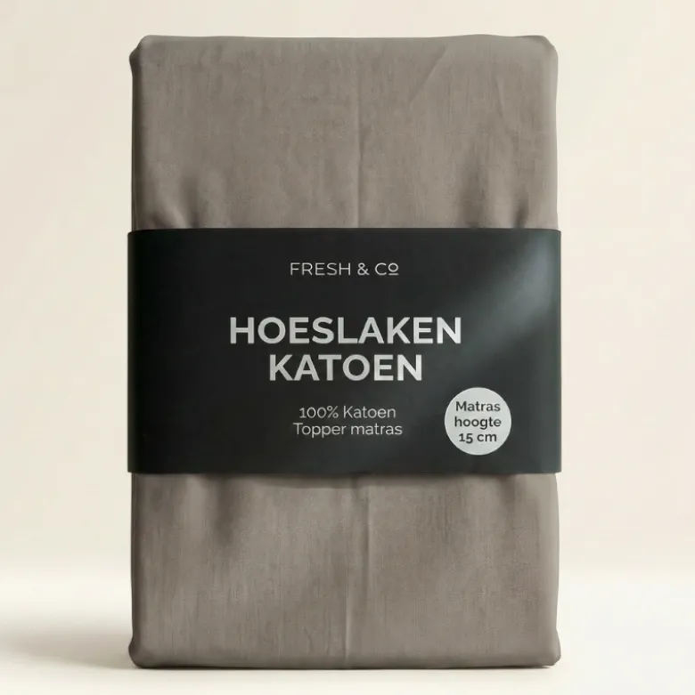 Topper Hoeslaken - Katoen - Grijs